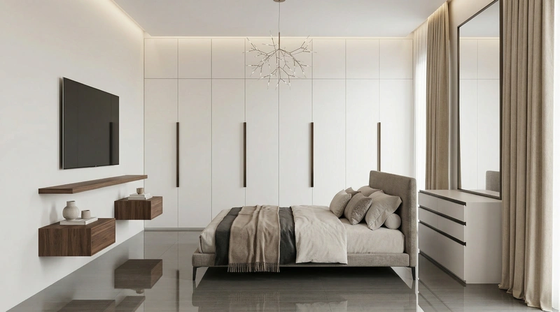 Дизайн спальни в стиле Минимализм — фото интерьера от нейросети RoomGPT