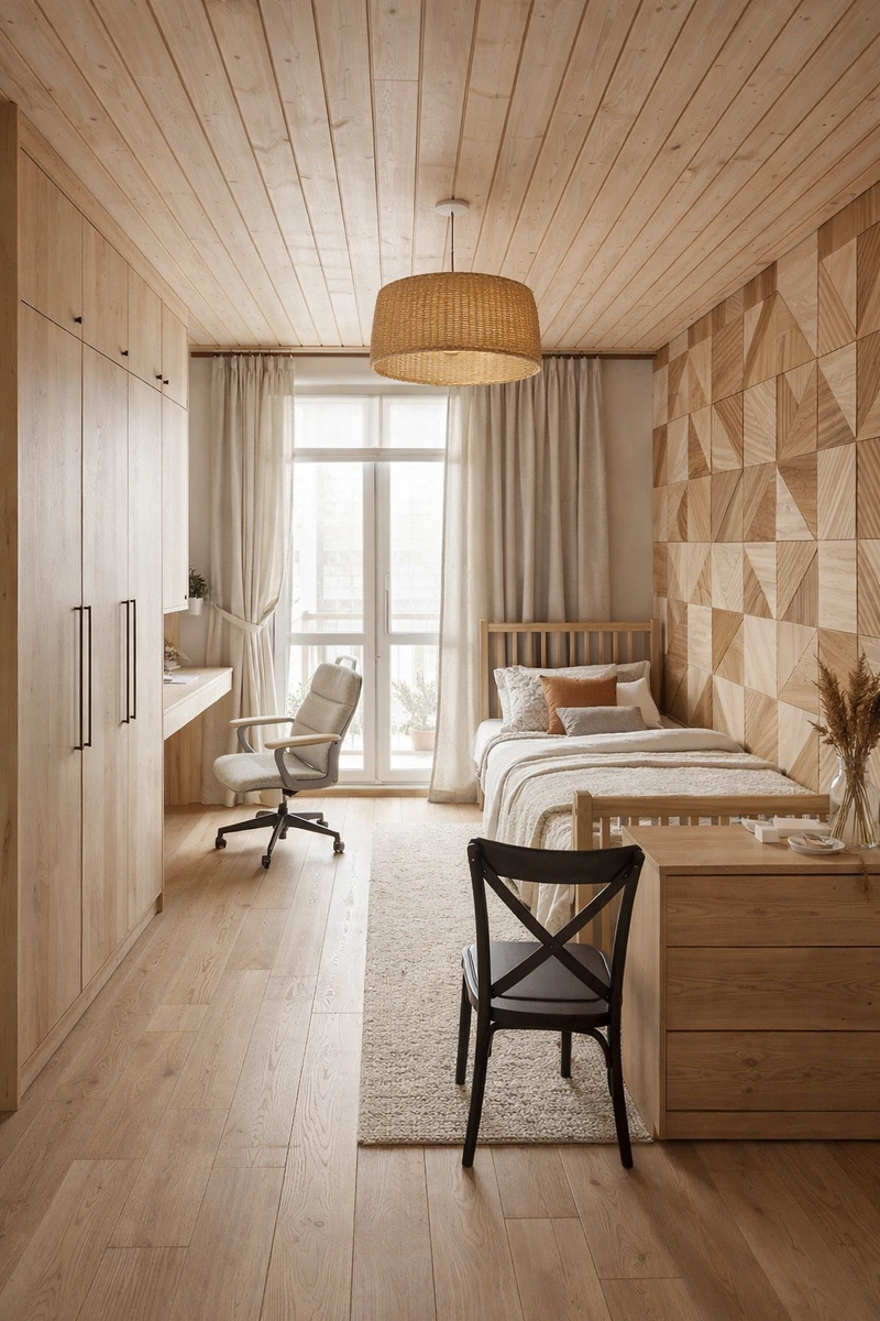 Дизайн интерьера в стиле Хюгге — Спальня от нейросети RoomGPT