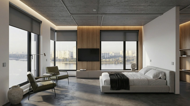 Дизайн спальни в стиле Минимализм — фото интерьера от нейросети RoomGPT