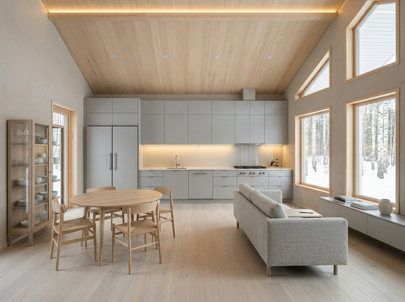 Дизайн кухни в стиле Сканди — фото интерьера от нейросети RoomGPT