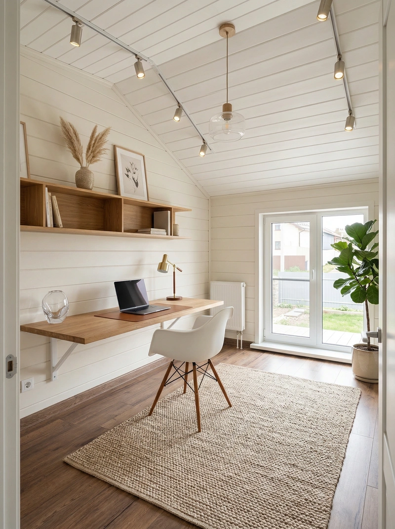 Дизайн интерьера в стиле Сканди — Кабинет от нейросети RoomGPT