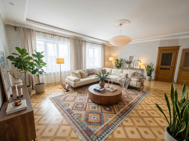 Дизайн интерьера в стиле Сканди — Гостиная от нейросети RoomGPT