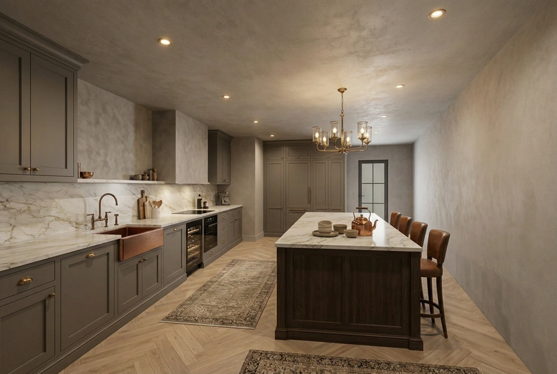 Дизайн кухни в стиле Классика — фото интерьера от нейросети RoomGPT