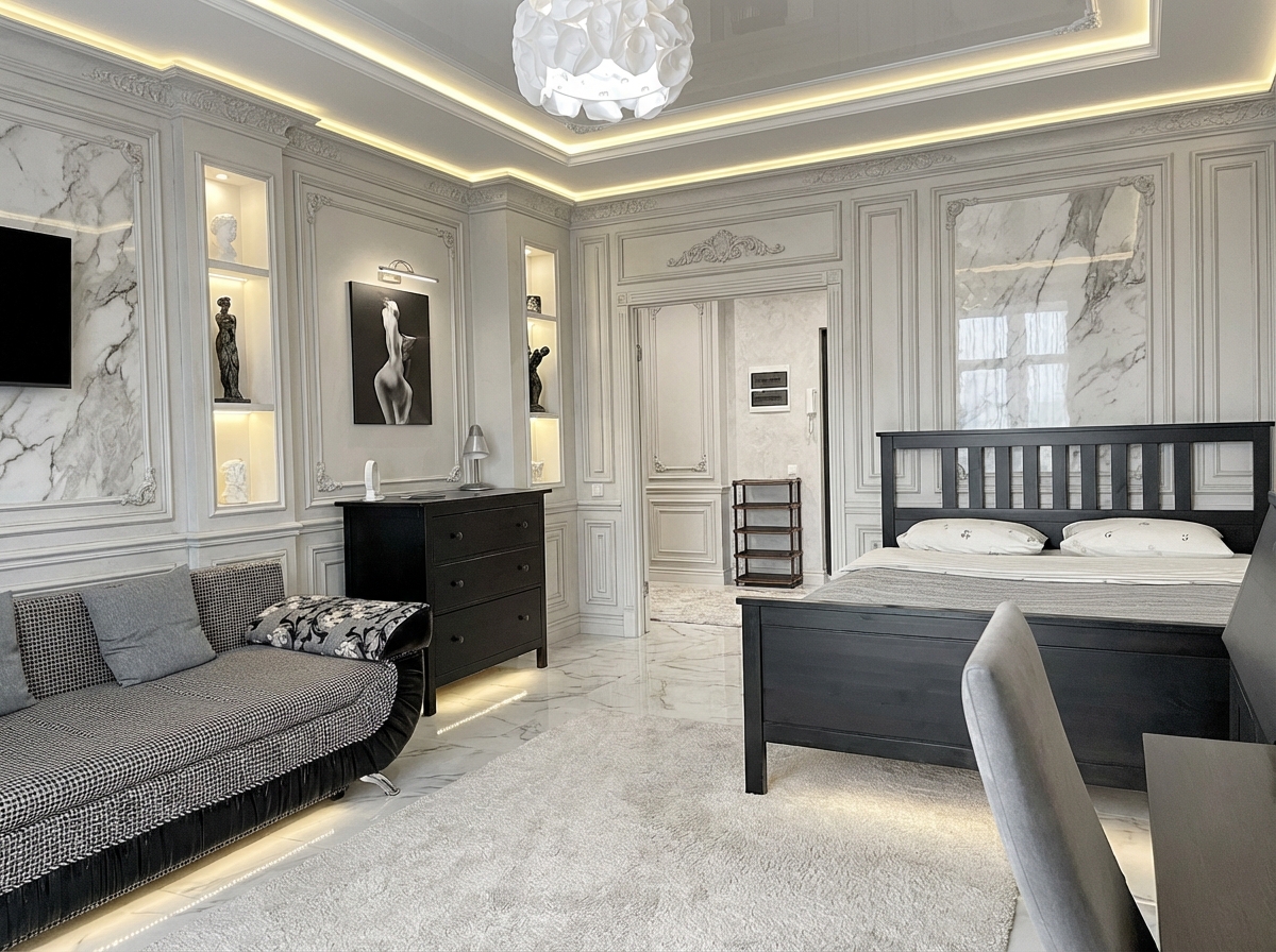 Дизайн гостиной в стиле Классика — фото интерьера от нейросети RoomGPT