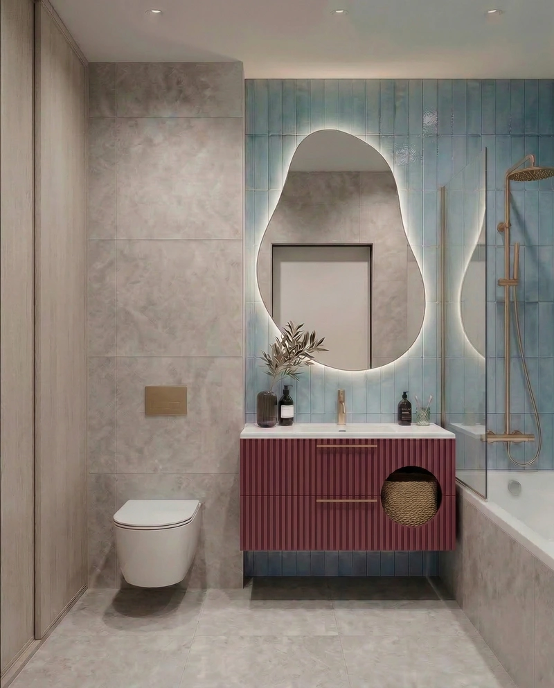 Дизайн ванной в стиле Хюгге — фото интерьера от нейросети RoomGPT