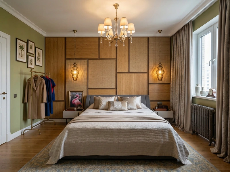 Дизайн спальни в стиле Классика — фото интерьера от нейросети RoomGPT