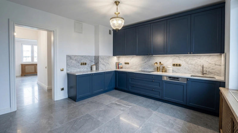 Дизайн кухни в стиле Классика — фото интерьера от нейросети RoomGPT