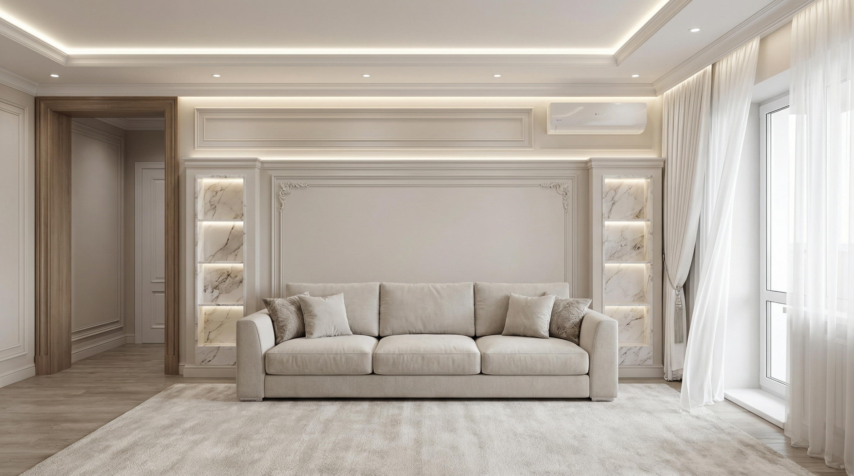 Дизайн гостиной в стиле Классика — фото интерьера от нейросети RoomGPT