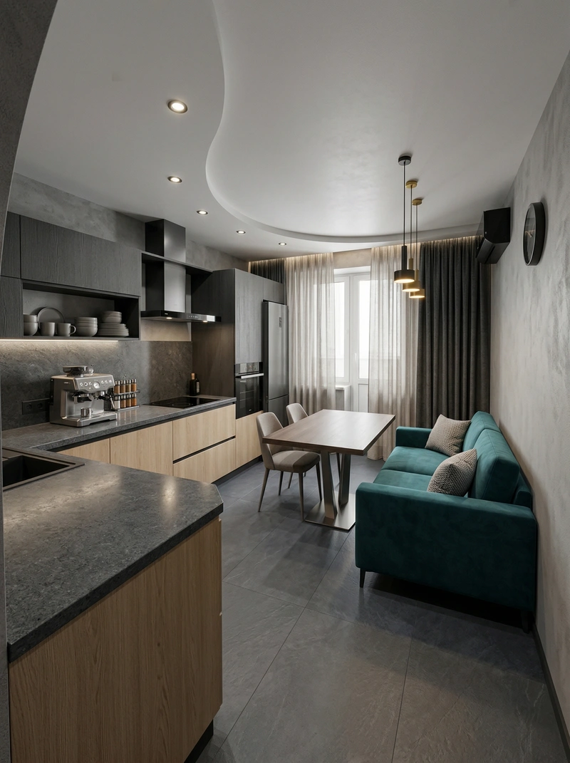 Дизайн кухни в стиле Минимализм — фото интерьера от нейросети RoomGPT