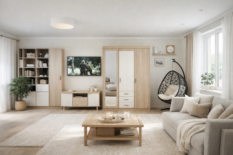 Дизайн интерьера в стиле Хюгге — Гостиная от нейросети RoomGPT