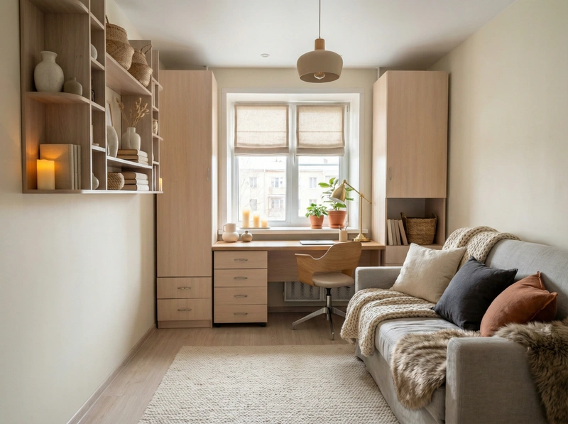 Дизайн интерьера в стиле Хюгге — Спальня от нейросети RoomGPT