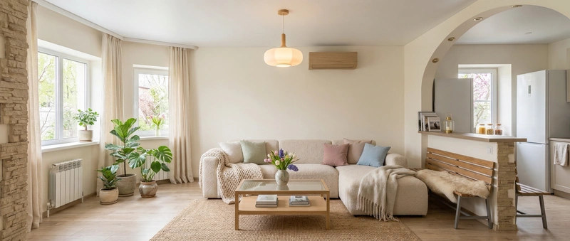 Дизайн интерьера в стиле Хюгге — Гостиная от нейросети RoomGPT