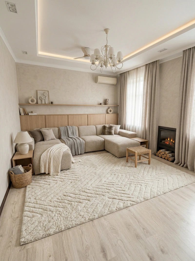 Дизайн интерьера в стиле Хюгге — Гостиная от нейросети RoomGPT