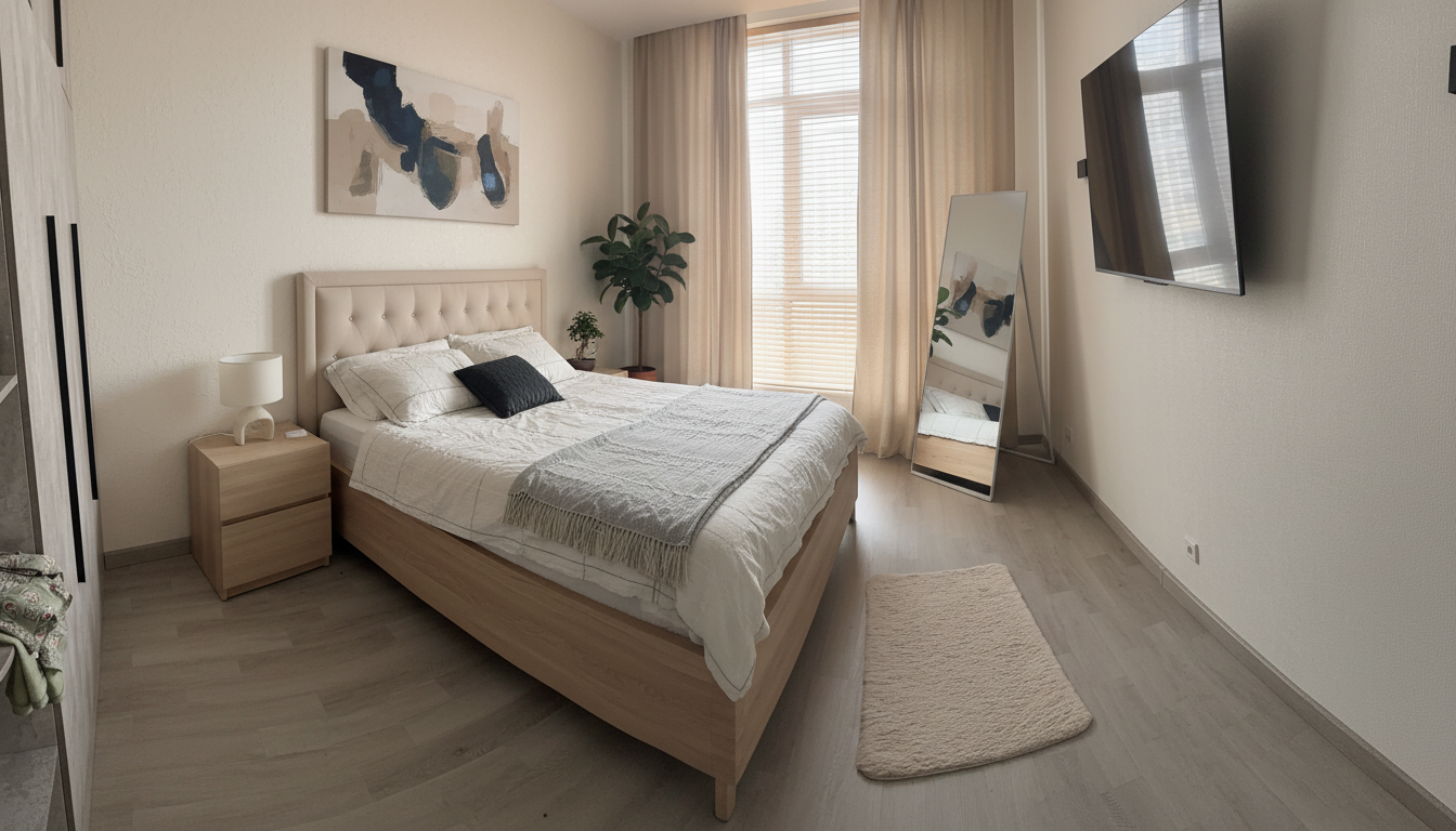 Дизайн спальни в стиле Japandi — фото интерьера от нейросети RoomGPT