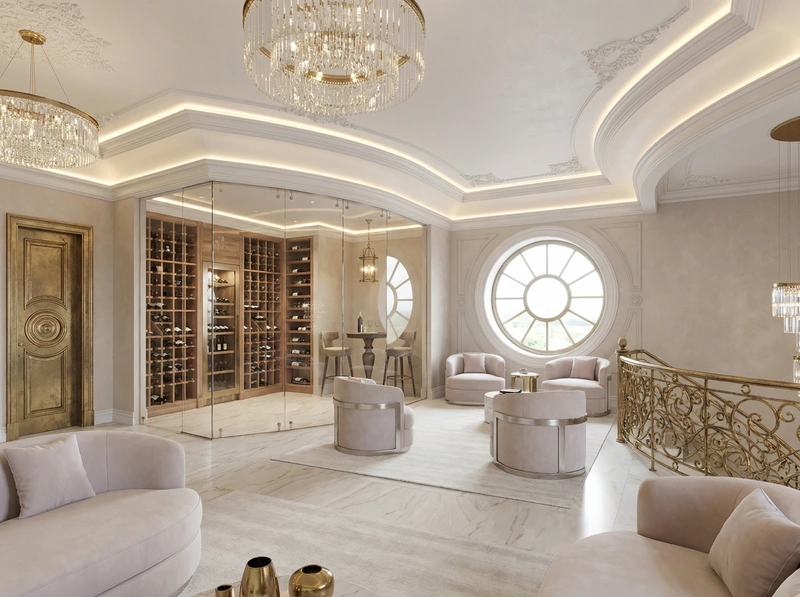 Дизайн интерьера в стиле Неоклассика — Гостиная от нейросети RoomGPT
