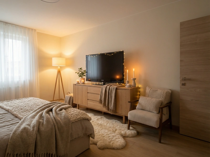 Дизайн интерьера в стиле Хюгге — Спальня от нейросети RoomGPT