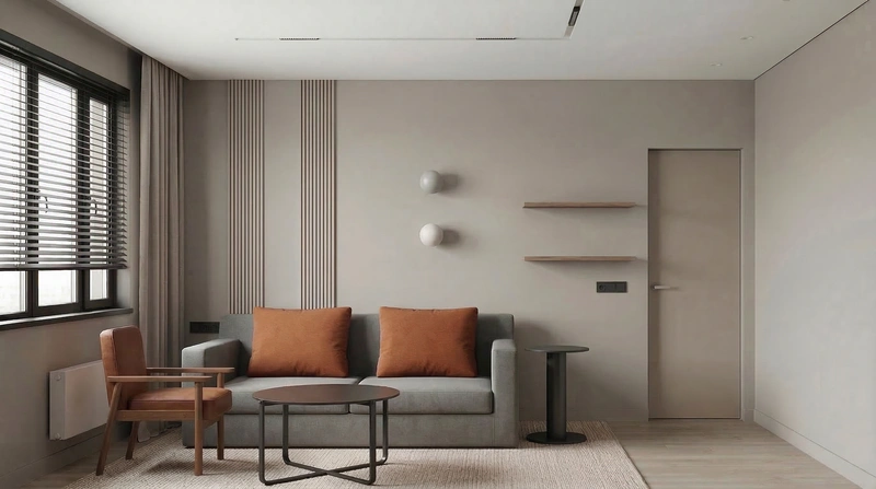 Дизайн интерьера в стиле Минимализм — Гостиная от нейросети RoomGPT