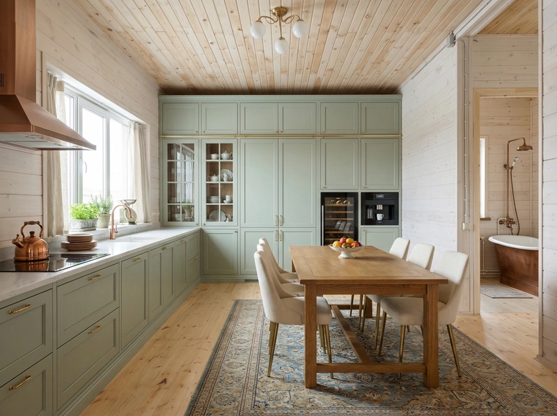 Дизайн кухни в стиле Классика — фото интерьера от нейросети RoomGPT