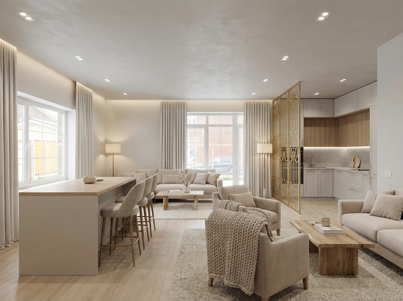 Дизайн интерьера в стиле Хюгге — Гостиная от нейросети RoomGPT