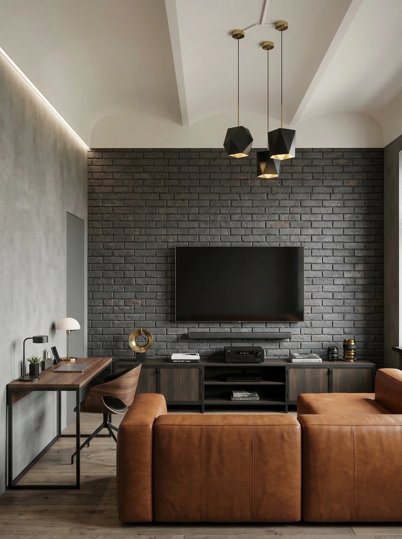 Дизайн гостиной в стиле Лофт — фото интерьера от нейросети RoomGPT