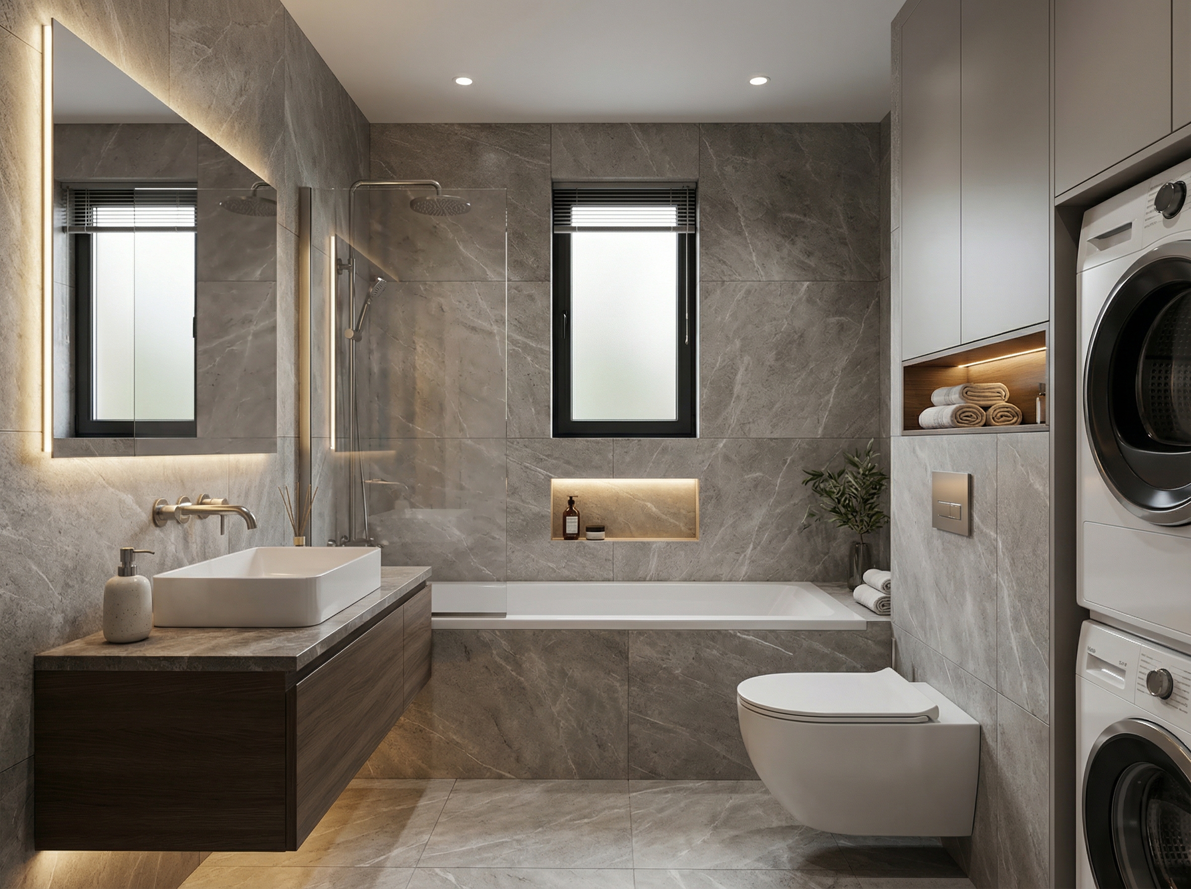 Дизайн ванной в стиле Минимализм — фото интерьера от нейросети RoomGPT