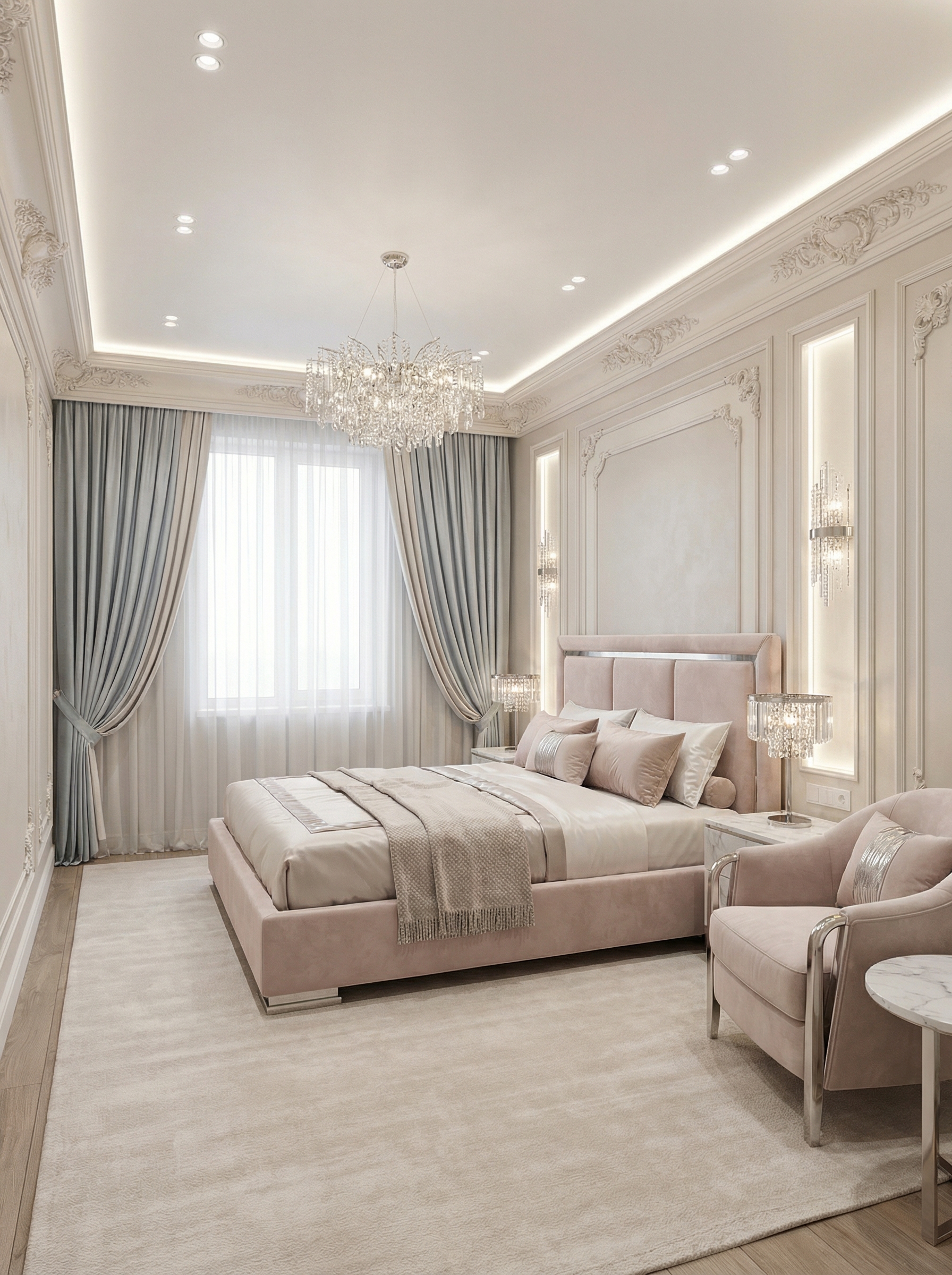 Дизайн спальни в стиле Классика — фото интерьера от нейросети RoomGPT