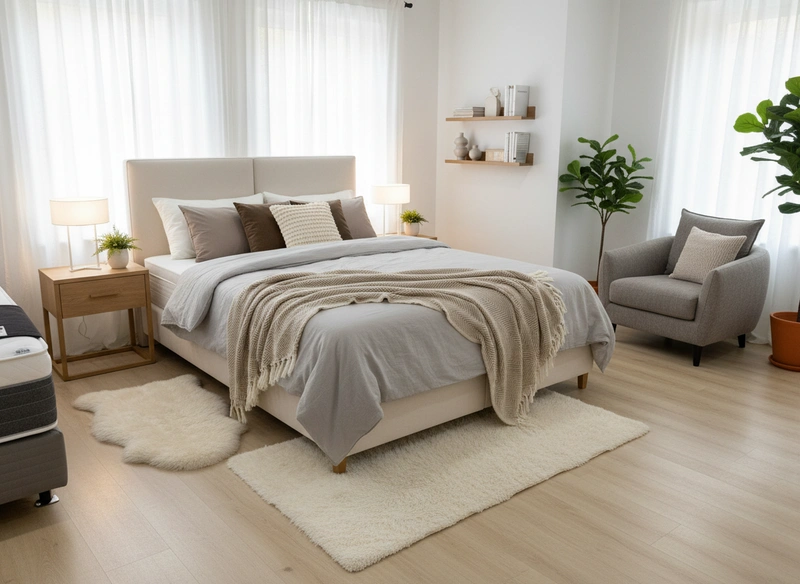 Дизайн интерьера в стиле Хюгге — Спальня от нейросети RoomGPT