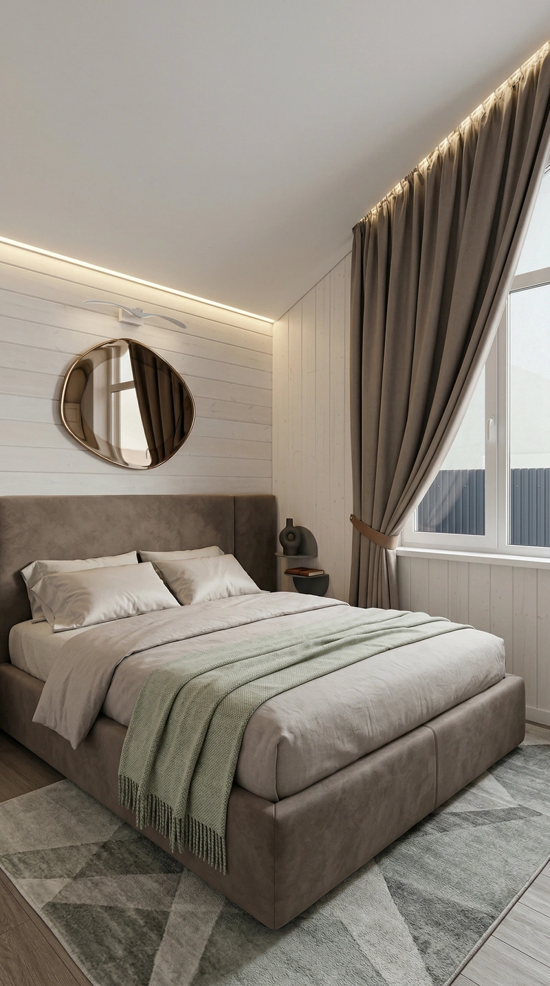 Дизайн спальни в стиле Минимализм — фото интерьера от нейросети RoomGPT