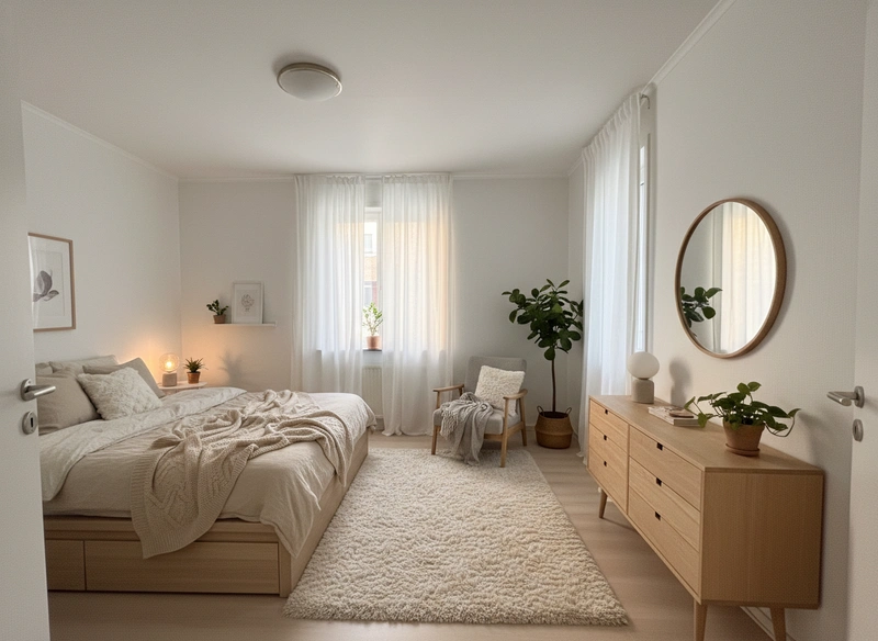 Дизайн интерьера в стиле Хюгге — Спальня от нейросети RoomGPT