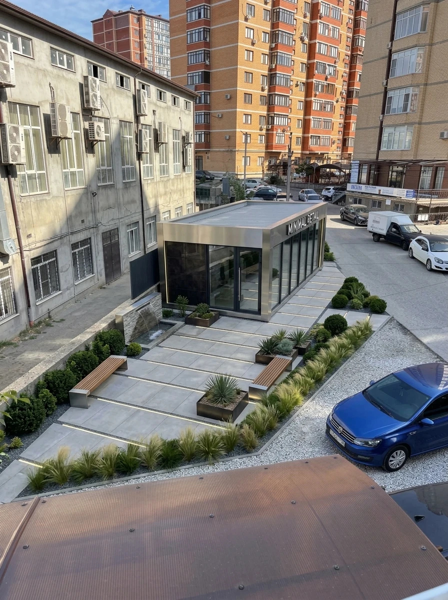 Ландшафтный дизайн в стиле Минимализм — Участок от нейросети RoomGPT