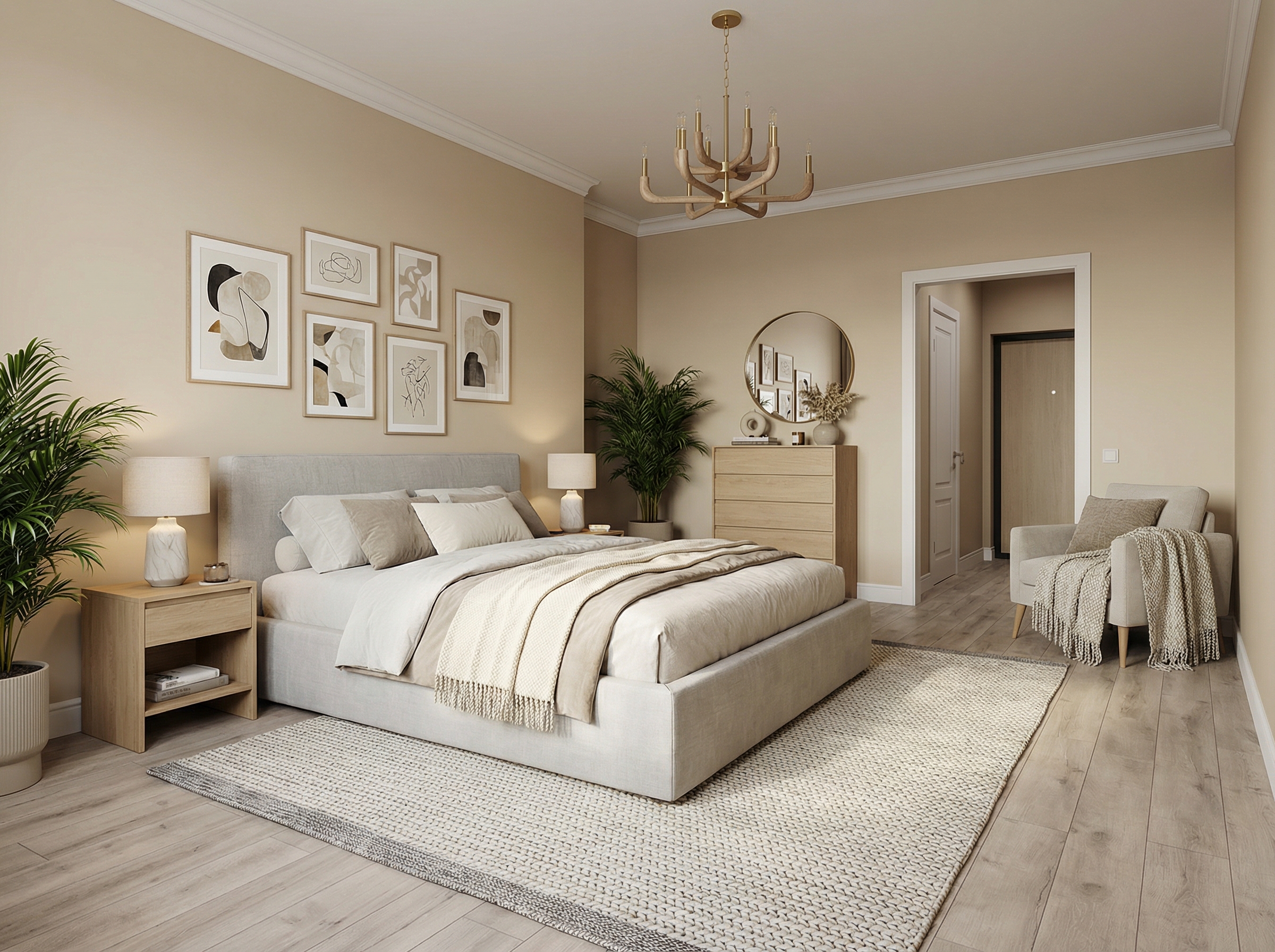 Дизайн спальни в стиле Минимализм — фото интерьера от нейросети RoomGPT