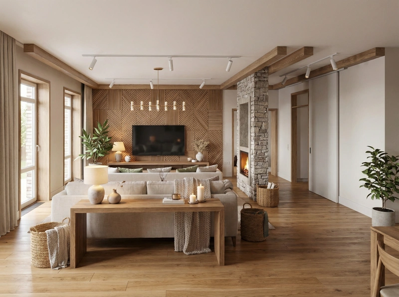 Дизайн интерьера в стиле Хюгге — Гостиная от нейросети RoomGPT