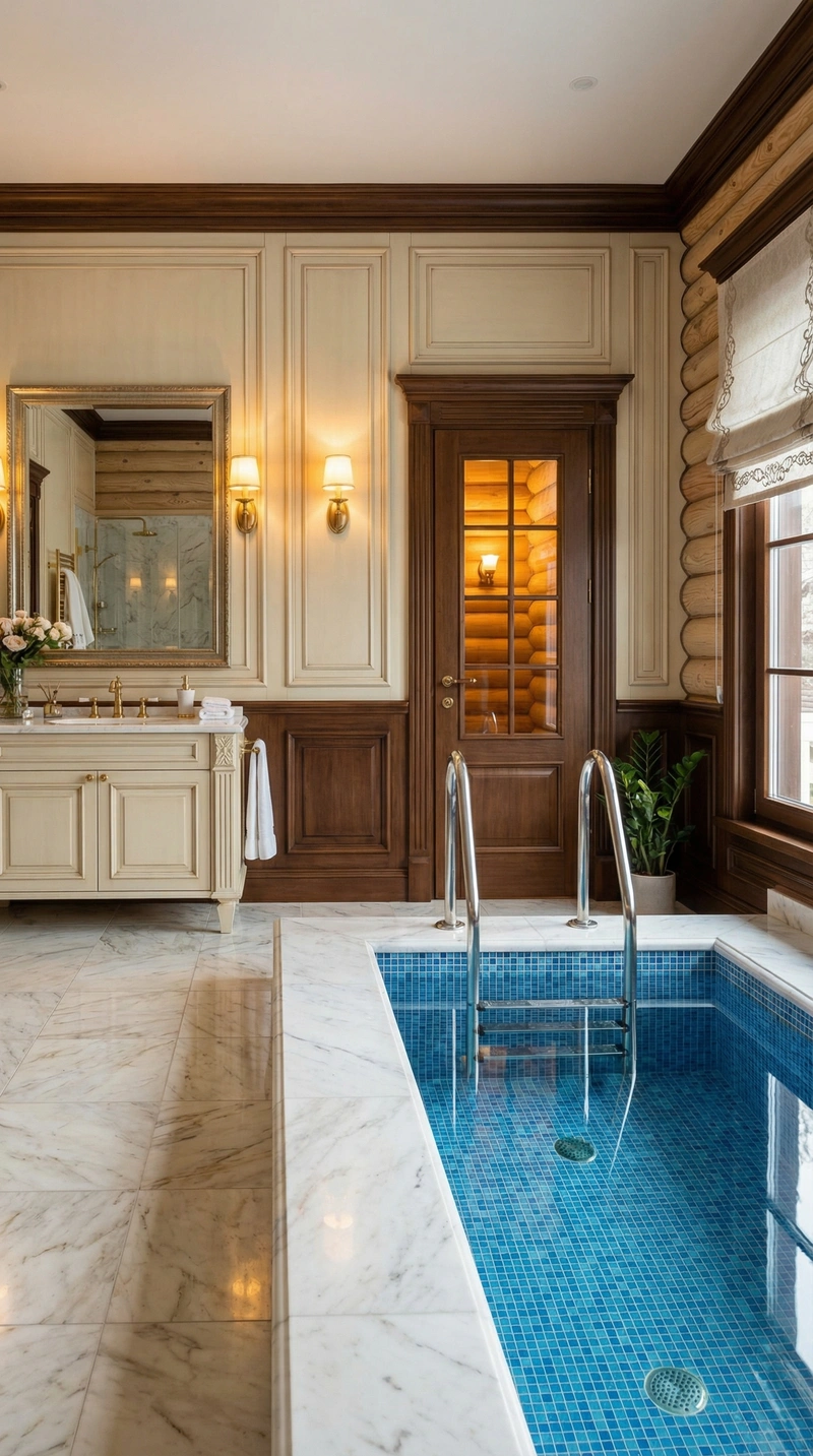 Дизайн интерьера в стиле Классика — Ванная от нейросети RoomGPT