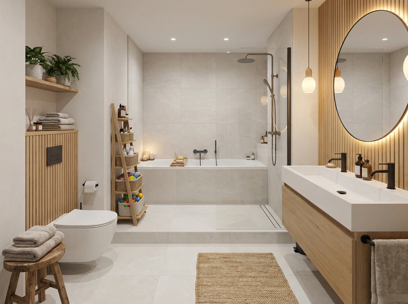 Дизайн интерьера в стиле Хюгге — Ванная от нейросети RoomGPT