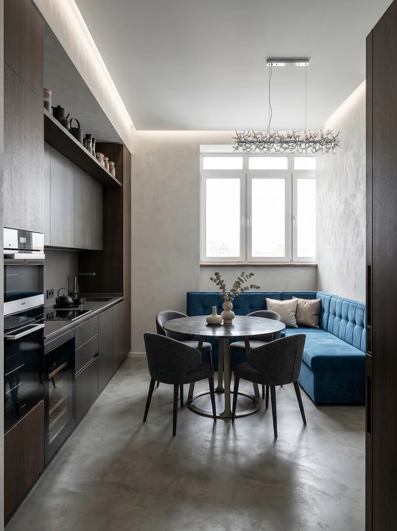 Дизайн интерьера в стиле Контемпорари — Кухня от нейросети RoomGPT