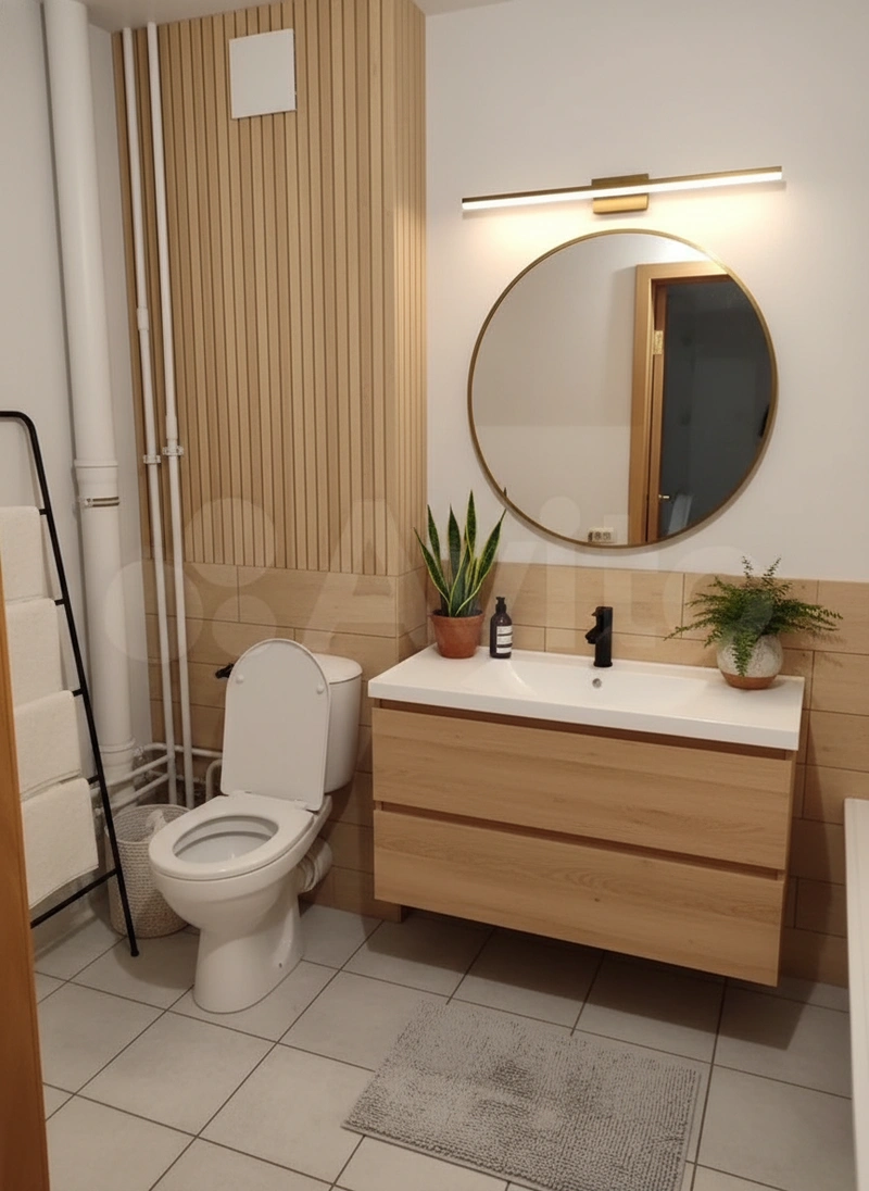 Дизайн интерьера в стиле Хюгге — Ванная от нейросети RoomGPT