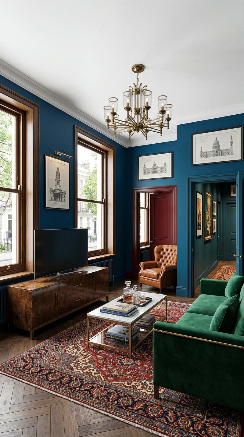 Дизайн интерьера в стиле Британский — Гостиная от нейросети RoomGPT