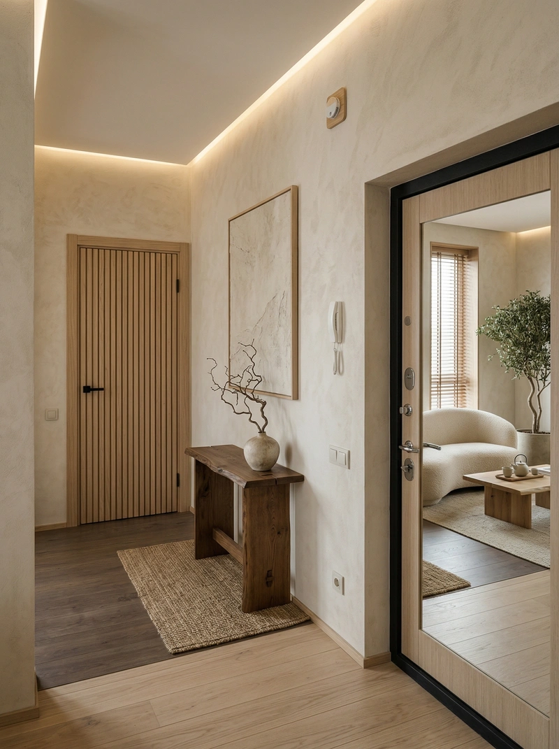 Дизайн гостиной в стиле Japandi — фото интерьера от нейросети RoomGPT