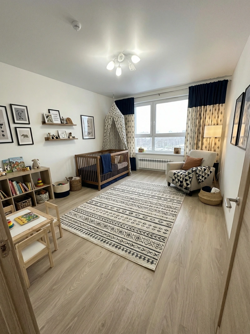 Дизайн интерьера в стиле Эклектика — Детская от нейросети RoomGPT