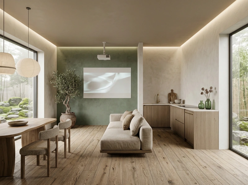 Дизайн кухни в стиле Japandi — фото интерьера от нейросети RoomGPT