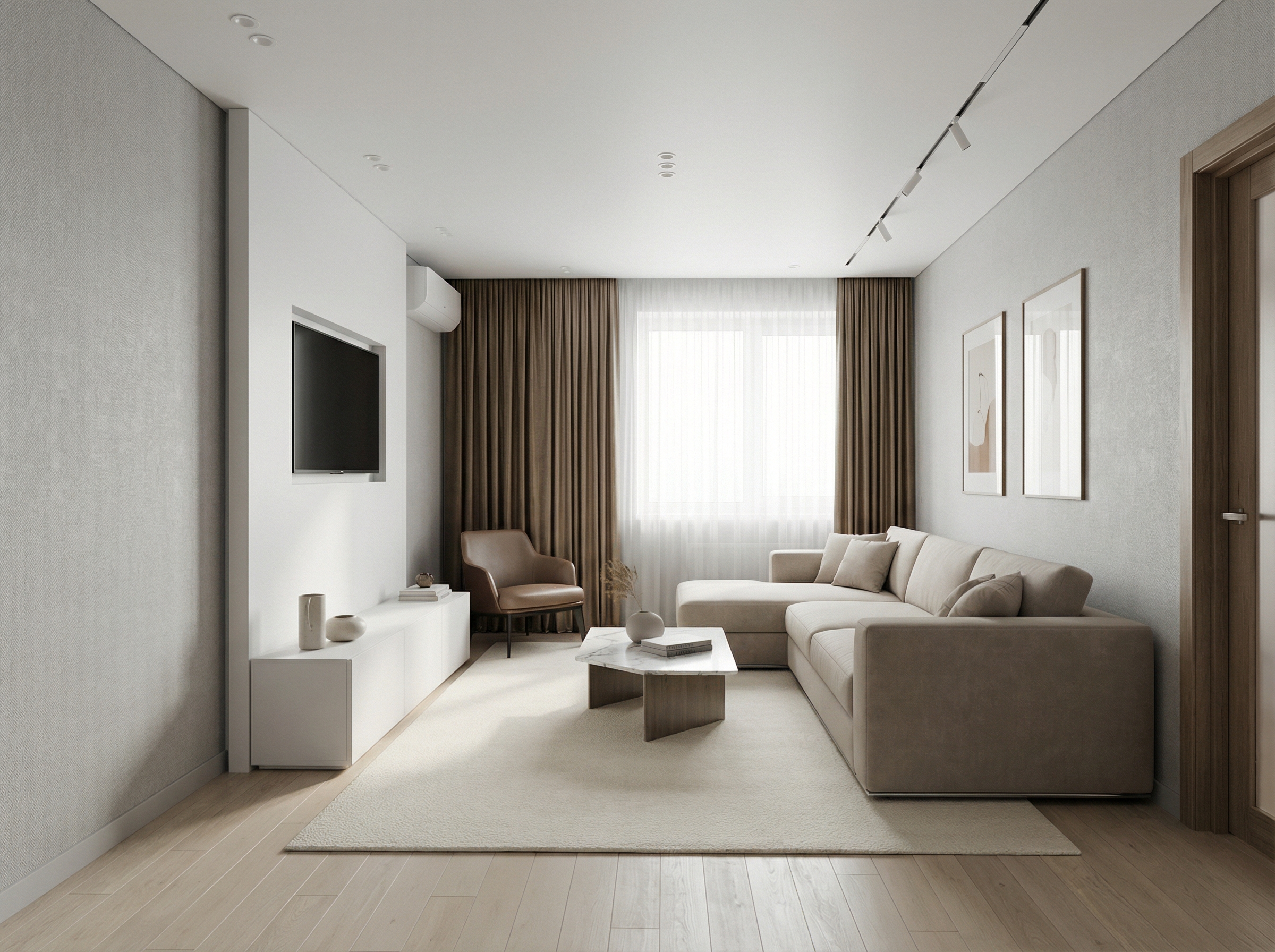 Дизайн гостиной в стиле Минимализм — фото интерьера от нейросети RoomGPT