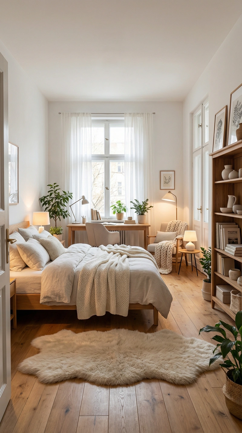 Дизайн интерьера в стиле Хюгге — Спальня от нейросети RoomGPT