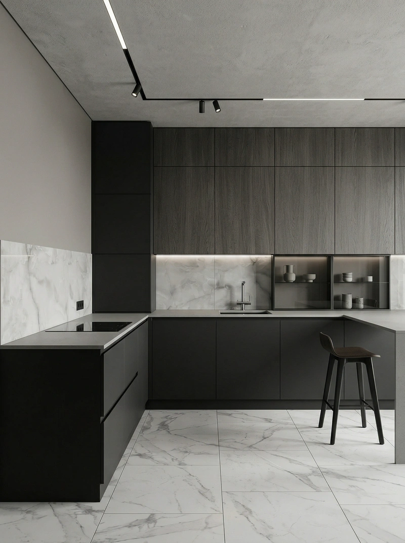 Дизайн кухни в стиле Минимализм — фото интерьера от нейросети RoomGPT