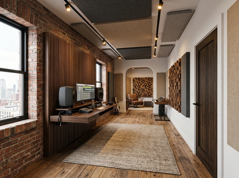 Дизайн интерьера в стиле Лофт — Кабинет от нейросети RoomGPT