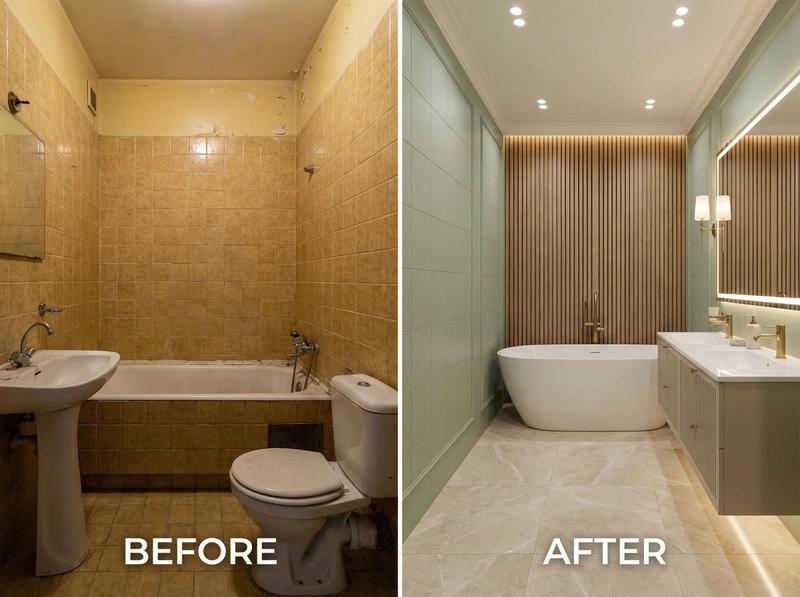 Дизайн интерьера в стиле Неоклассика — Ванная от нейросети RoomGPT