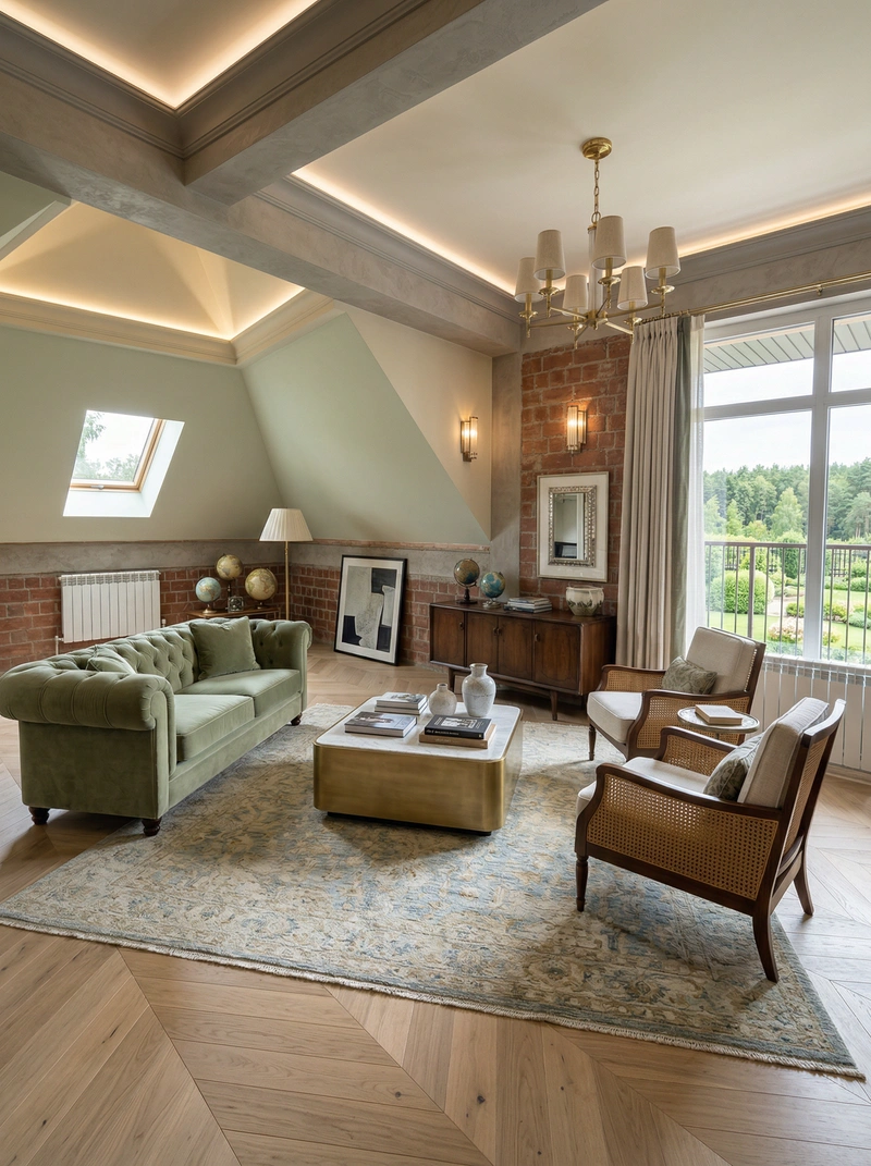 Дизайн интерьера в стиле Классика — Гостиная от нейросети RoomGPT