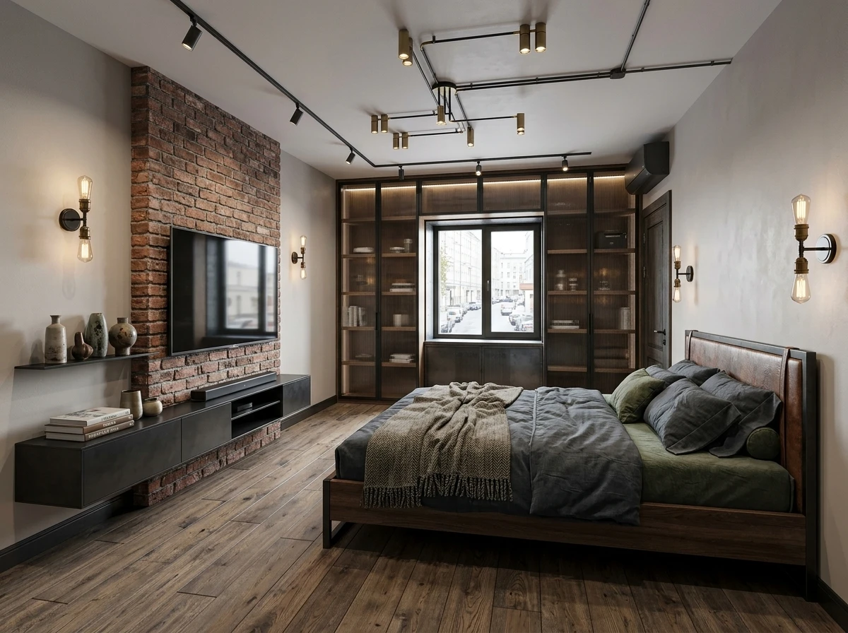 Дизайн гостиной в стиле Лофт — фото интерьера от нейросети RoomGPT