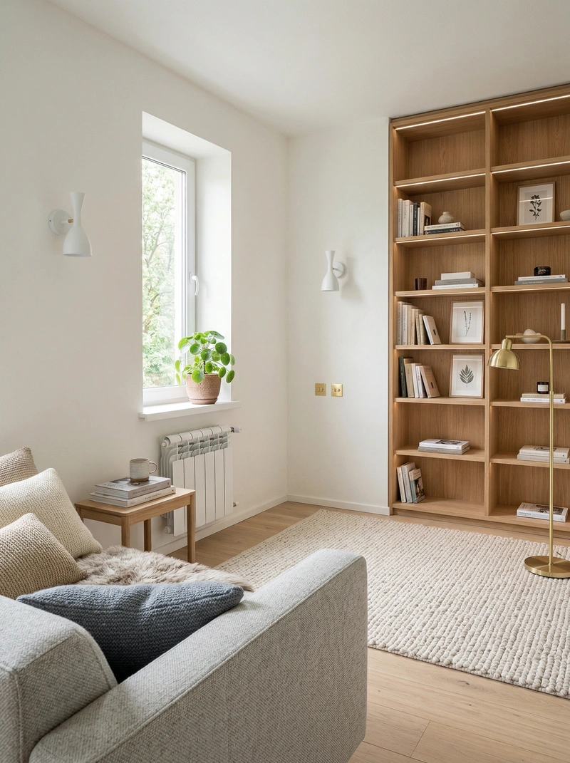 Дизайн интерьера в стиле Хюгге — Гостиная от нейросети RoomGPT