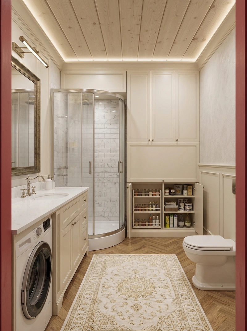 Дизайн ванной в стиле Классика — фото интерьера от нейросети RoomGPT