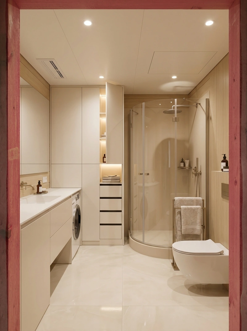 Дизайн ванной в стиле Минимализм — фото интерьера от нейросети RoomGPT